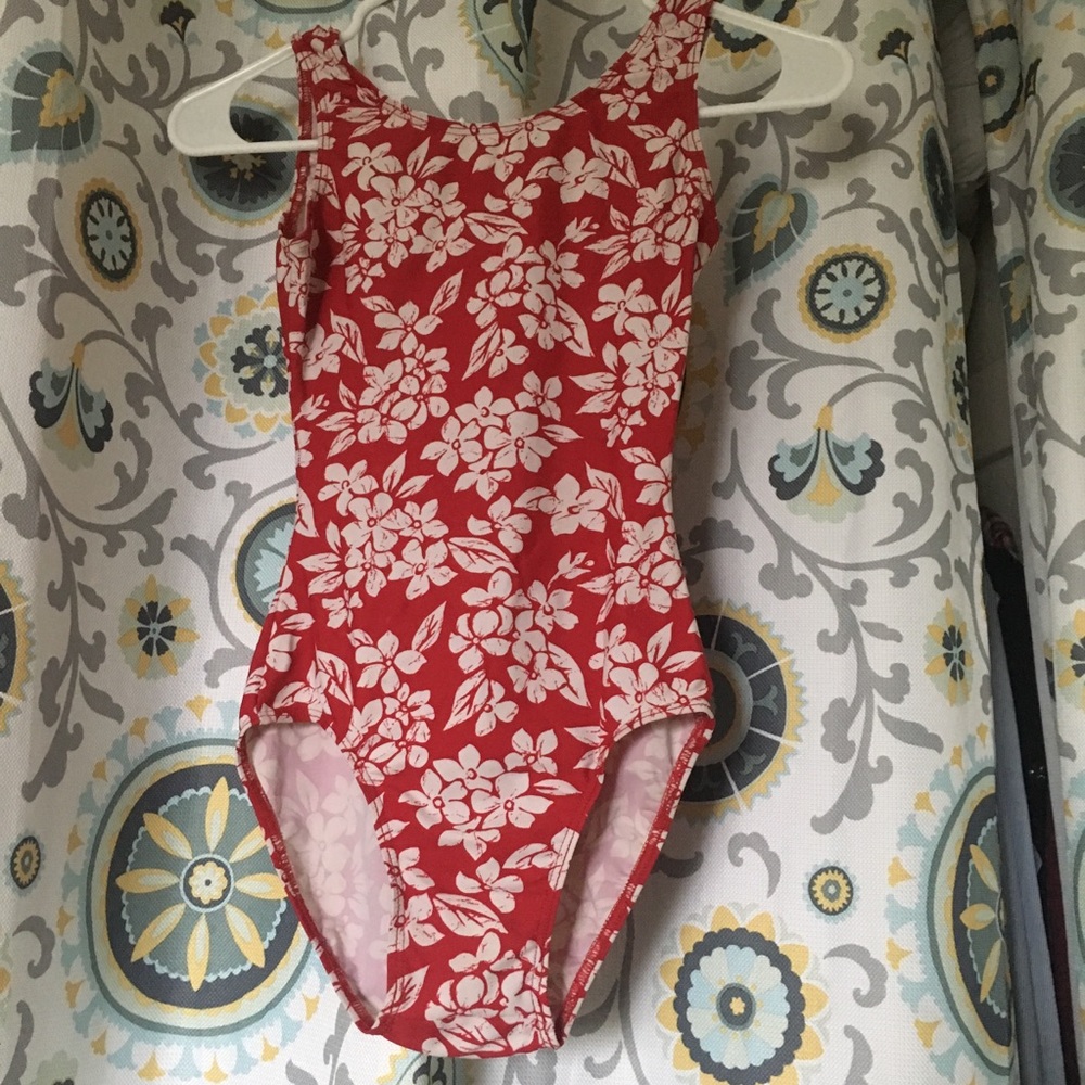red gymnastics leotard / bodysuit